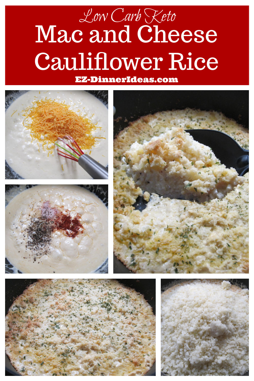 Cheesy Cauliflower Rice Casserole | Keto Mac and Cheese Cauliflower Rice