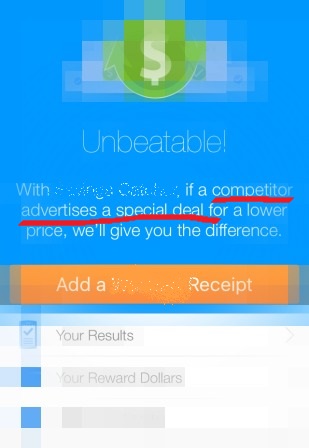 Managing Family Food Money - Here is an app of a national chain store.  The catch is "competitor advertises a special deal".