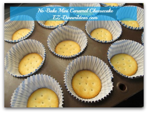 No-Bake Mini Caramel Cheesecake - Yep, Ritz cracker is the crust