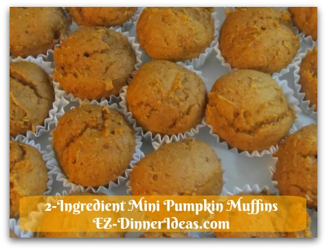 Recipe Using Spice Cake Mix | 2-Ingredient Mini Pumpkin Muffins - Let mini muffins cool at room temperature for 5 minutes before transferring to a serving plate and enjoy immediately.