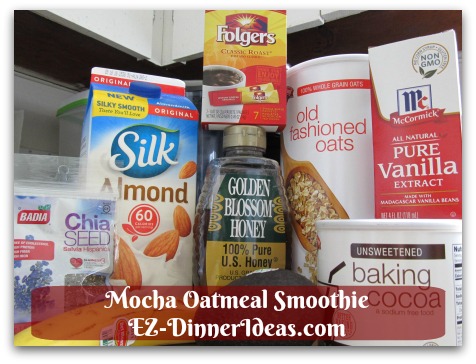 Mocha Oatmeal Smoothie - All healthy ingredients