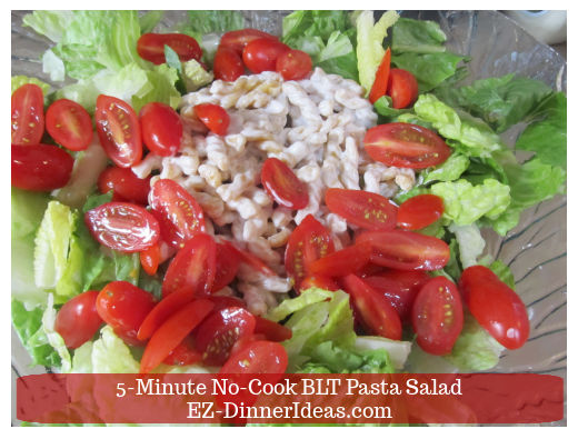 Pasta with lettuce and grape tomatoes