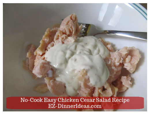 Chicken with salad dressing