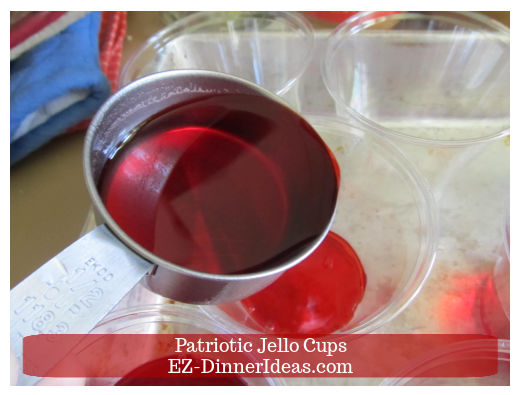 Transferring gelatin into cups