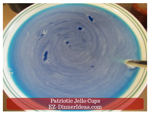 Dissolved blue gelatin