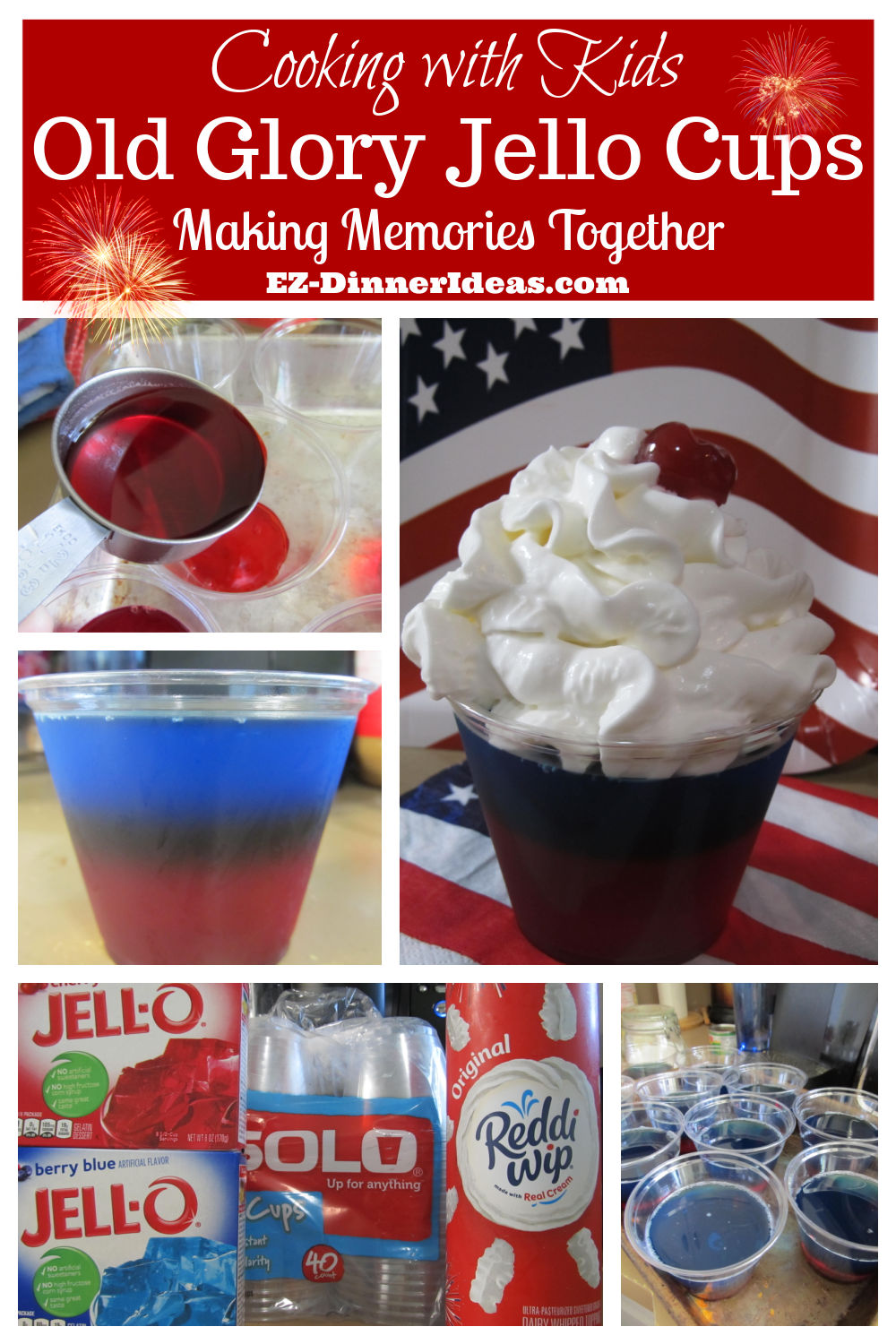 2 Layer Jello Recipe | Patriotic Jello Cups