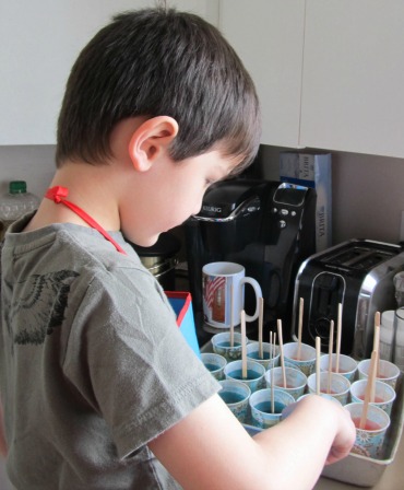 Remove the tape and the stacked cups to let your little helper(s) to complete the recipe Remove the tape and the stacked cups to let your little helper(s) to complete the recipe
