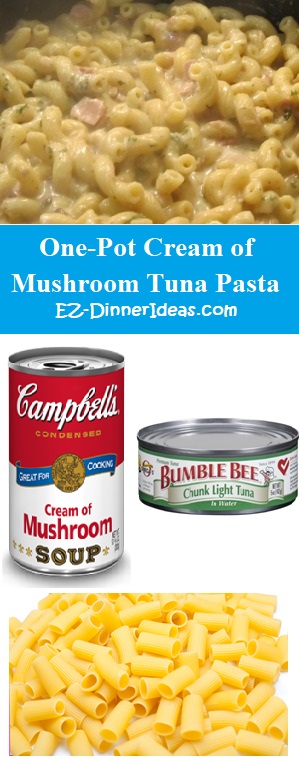 One Pot Tuna Pasta Recipe - 3 ingredients from your pantry, dinner can't be easier, right?