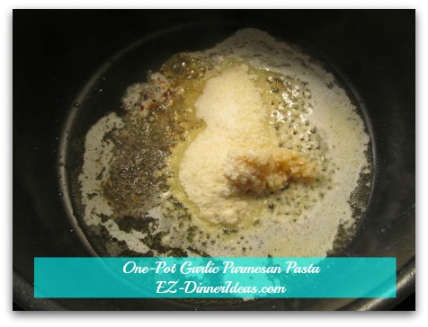 One-Pot Garlic Parmesan Pasta - After straining the pasta, use the same pot to mix garlic Parmesan dressing