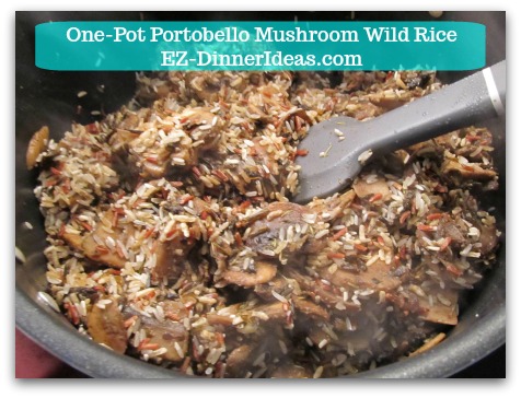 One-Pot Portobello Mushroom Wild Rice - Stir in wild rice mix