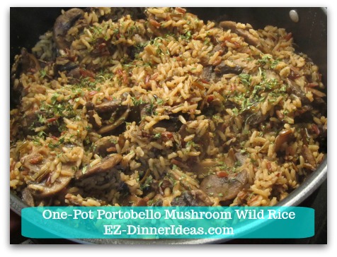 One-Pot Portobello Mushroom Wild Rice - 20 minutes later, salt and pepper to taste and garnish with Parsley flakes.  Enjoy!