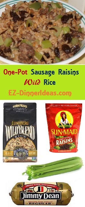 4 ingredients to make One-Pot Sausage Raisins Wild Rice 4 ingredients to make One-Pot Sausage Raisins Wild Rice