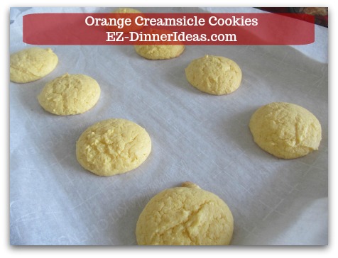 Easy Cake Mix Cookies Recipe | Orange Creamsicle Cookies - Bake at 350°F for 10-12 minutes.