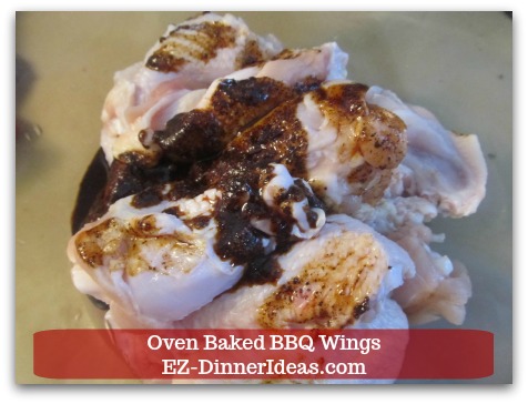 Oven Baked BBQ Wings - Add marinade into wings. Oven Baked BBQ Wings - Add marinade into wings.
