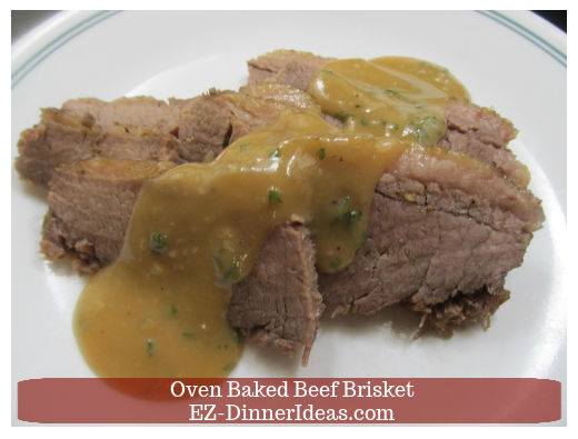Serving brisket with gravy