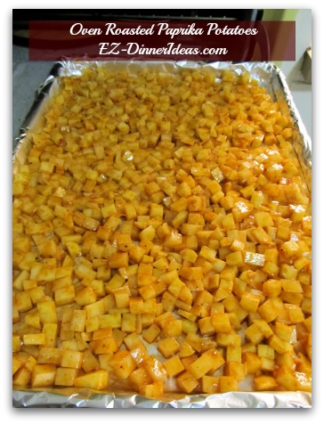 Baked Potato Hash | Oven Roasted Paprika Potatoes - Transfer seasoned potatoes and single layer them on a baking sheet Baked Potato Hash | Oven Roasted Paprika Potatoes - Transfer seasoned potatoes and single layer them on a baking sheet