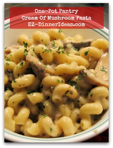 One Pot Pantry Cream Of Mushroom Pasta