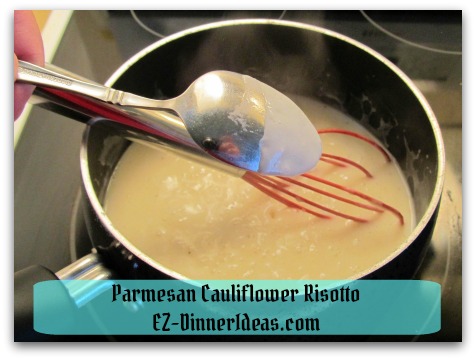 Parmesan Cauliflower Risotto - Make this thick and smooth Parmesan sauce in a sauce pan