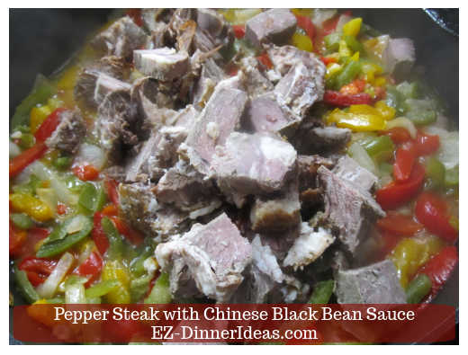 Steak leftover with cooked vegetables