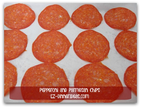 Pepperoni and Parmesan Chips - The sandwich size one has more intense flavor Pepperoni and Parmesan Chips - The sandwich size one has more intense flavor