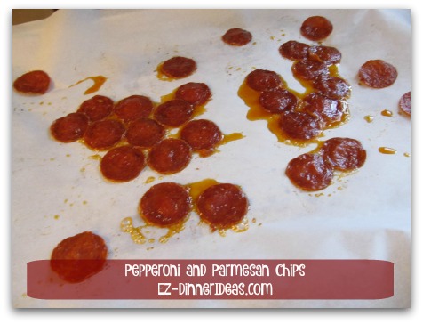 Pepperoni and Parmesan Chips - Just came out of the oven Pepperoni and Parmesan Chips - Just came out of the oven