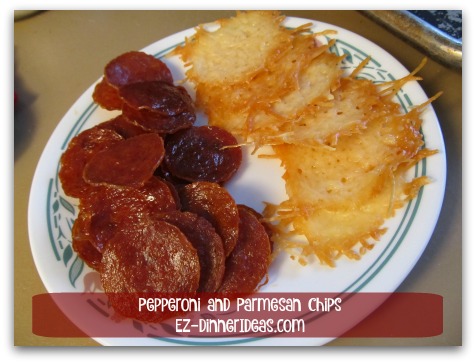 Pepperoni and Parmesan Chips - Surprisingly, these chips stay crispy for quite a while in room temperature.  ENJOY! Pepperoni and Parmesan Chips - Surprisingly, these chips stay crispy for quite a while in room temperature.  ENJOY!