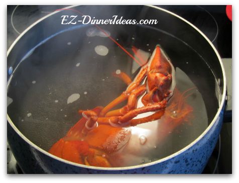 Add the lobster in the boiling water