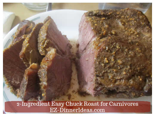 Chuck roast sliced into pieces.