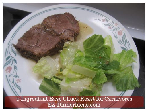 Chuck roast served with a light tossed salad.