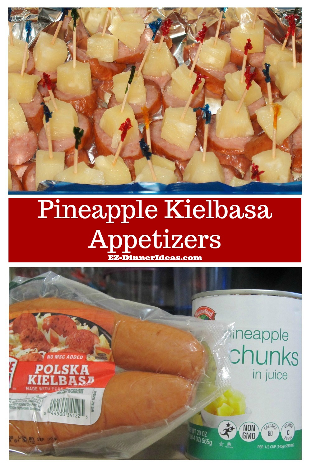This pineapple kielbasa appetizers are not only quick and easy, but also a great kid recipe to bond with your little helpers.  Delicious recipe for any age.