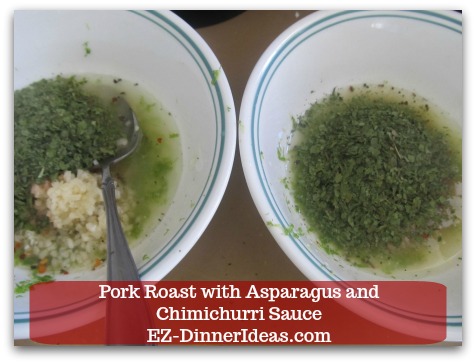 Pork Roast Recipe | Pork Roast with Asparagus and Chimichurri Sauce - Same ingredients used in marinade, except replacing garlic powder with 1 heaping tbsp minced garlic for dressing. Pork Roast Recipe | Pork Roast with Asparagus and Chimichurri Sauce - Same ingredients used in marinade, except replacing garlic powder with 1 heaping tbsp minced garlic for dressing.