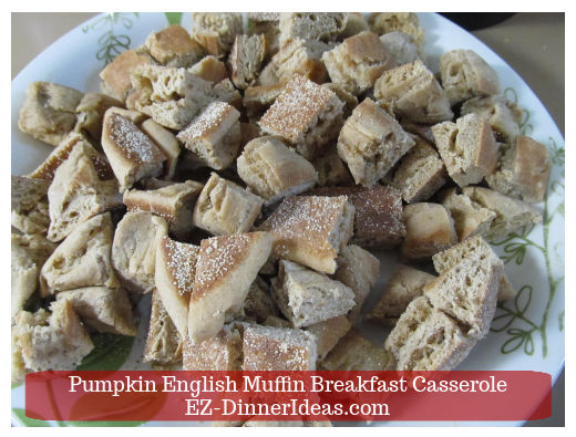 Diced English muffins