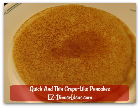 Quick And Thin Crepe-Like Pancakes - Once it is done, transfer pancake to a plate and continue to cook until batter is gone
