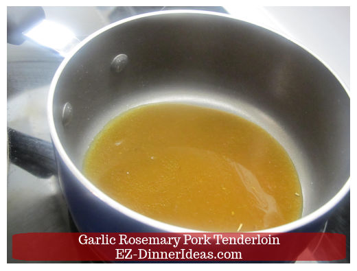 Pork dripping in sauce pan