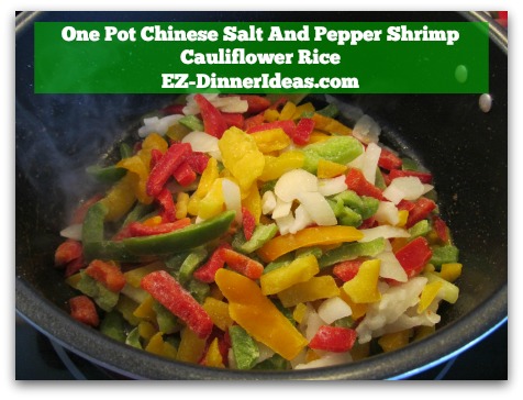 One Pot Chinese Salt And Pepper Shrimp Cauliflower Rice - In the same pot, cook stir-fry mix
