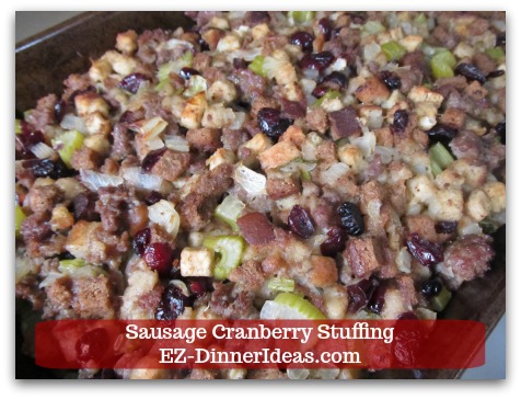 Sausage Cranberry Stuffing Recipe - Ready to serve!