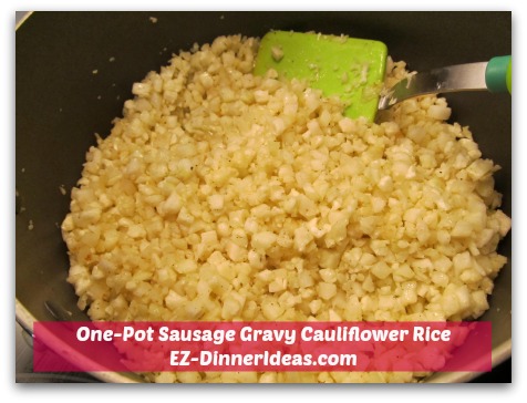Sauteeing cauliflower rice