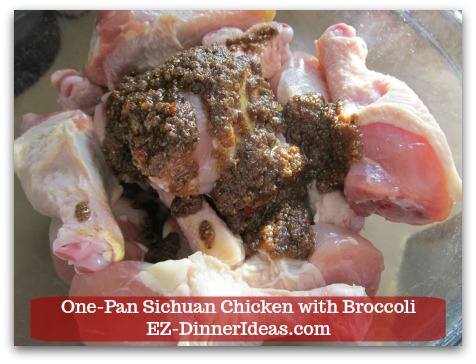 Sichuan Chicken Recipe | One-Pan Sichuan Chicken with Broccoli - Add marinade into chicken.