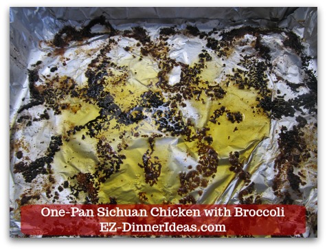 Sichuan Chicken Recipe | One-Pan Sichuan Chicken with Broccoli - Save the dripping and use this same roasting pan to cook the broccoli.