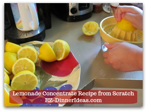 Lemonade Concentrate Recipe from Scratch - Juice 9 Regular Lemons or 5 Jumbo Lemons