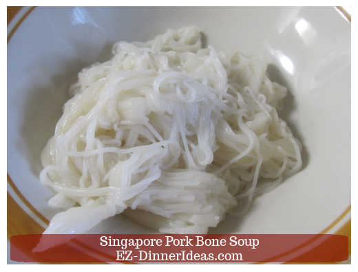 Rice noodles in soup bowl Rice noodles in soup bowl