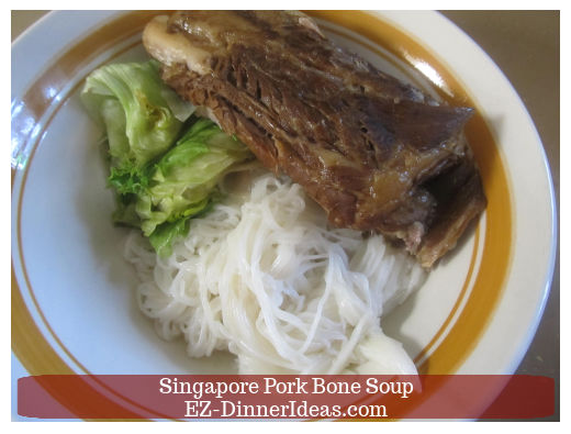Cooked spare ribs, lettuce and noodles Cooked spare ribs, lettuce and noodles