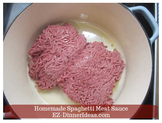 ground beef in Dutch oven