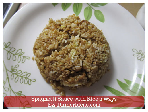 Fried rice on serving plate