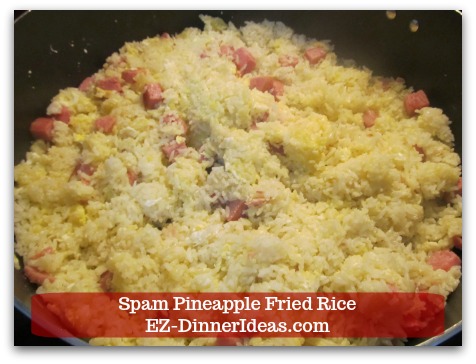 Hawaiian Fried Rice | Spam Pineapple Fried Rice - Stir vigorously until eggs are solidified.