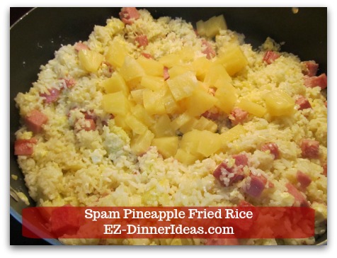 Hawaiian Fried Rice | Spam Pineapple Fried Rice - Stir in pineapple to warm it through.