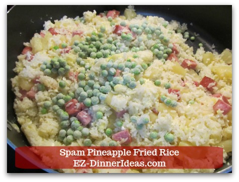 Hawaiian Fried Rice | Spam Pineapple Fried Rice - Stir in frozen green peas (optional).