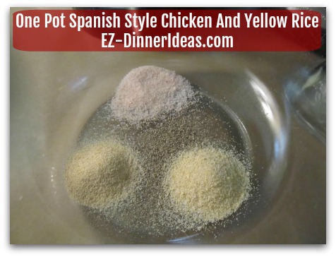 One Pot Chicken Recipe - Combine seasonings in a mixing bowl