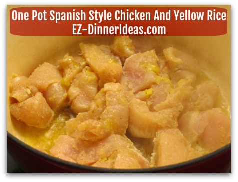 One Pot Chicken Recipe - Brown chicken in a Dutch oven at high heat