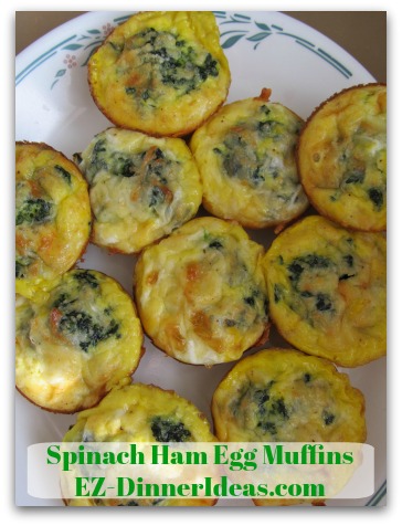 Back To School Recipes - Spinach Ham Egg Muffins